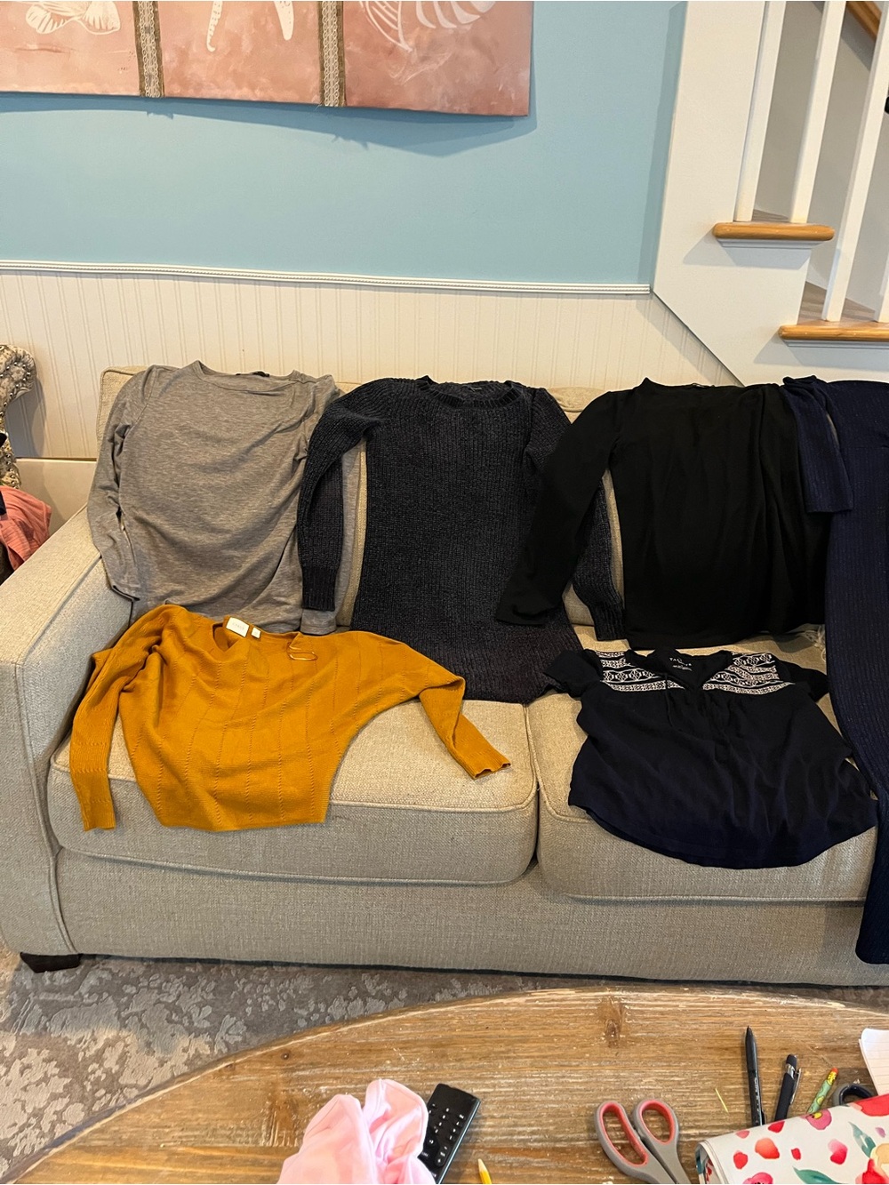 Women’s Mustard Crewneck Sweater - Stylish Lightweight Knit and lot of Clothes